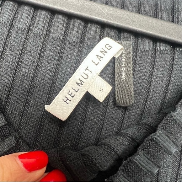 Helmut Lang Ribbed Short Sleeve Silk Blend Top - Picture 5 of 7